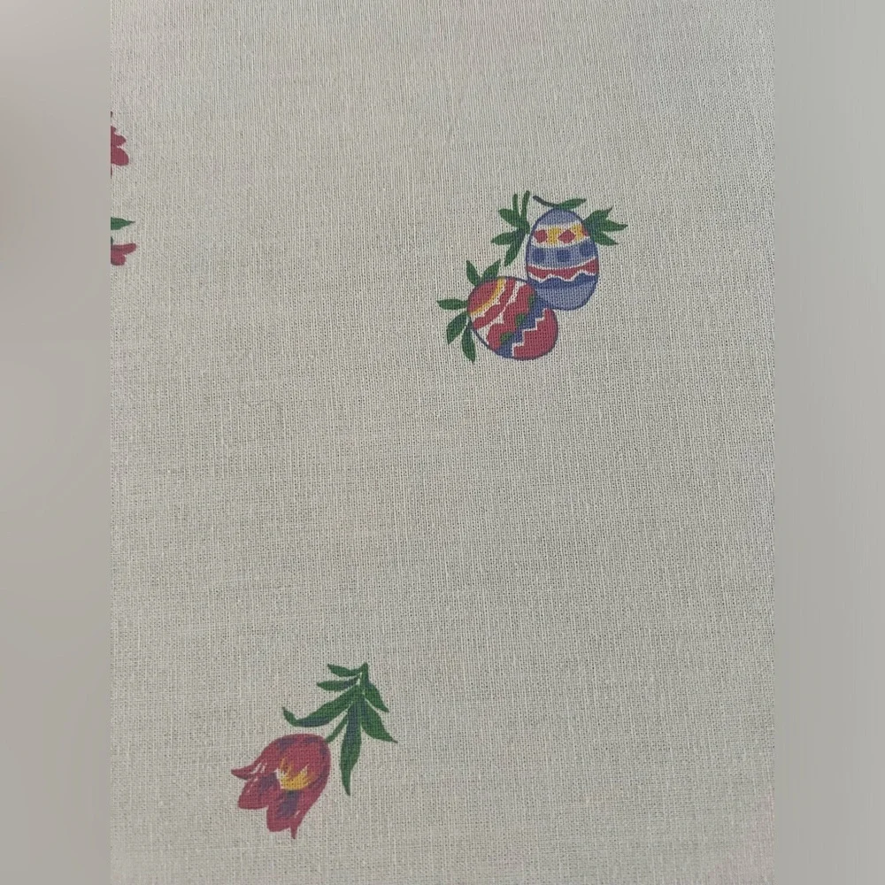 VTG 1993 EASTER BUNNY CHICK TABLECLOTH FASHION INDUSTRIES FLOWERS EGGS 82x60 B35